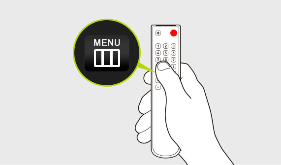 Telecontrol Menu Pressione o botão Menu do seu controle remoto.