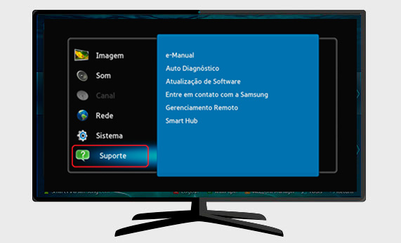 Selecione a op&ccedil;&atilde;o Suporte