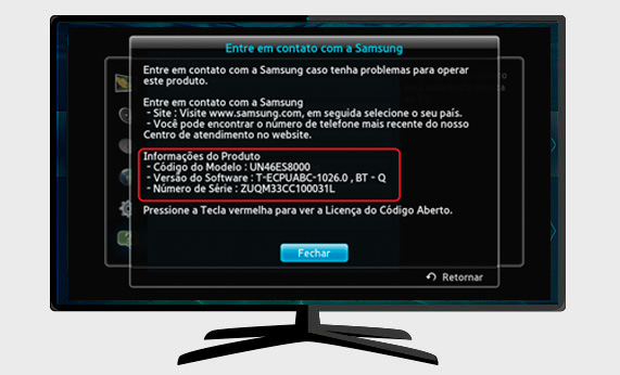 Finalmente, voc&ecirc; poder&aacute; ver o modelo e a vers&atilde;o do Software