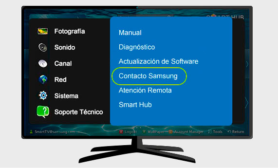 Despu&eacute;s elige Contacto Samsung