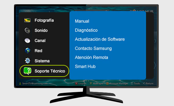 Selecciona la opci&oacute;n de Soporte t&eacute;cnico