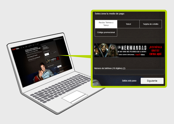 Elige el medio de pago de tu preferencia: Recibo Telmex o Tarjeta de Crédito